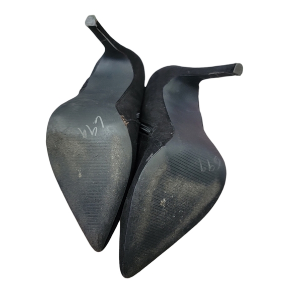 Shoe Dazzle Maxwell Lace-Up Pointed Toe Black Witch Bootie Size 7 - Picture 7 of 12